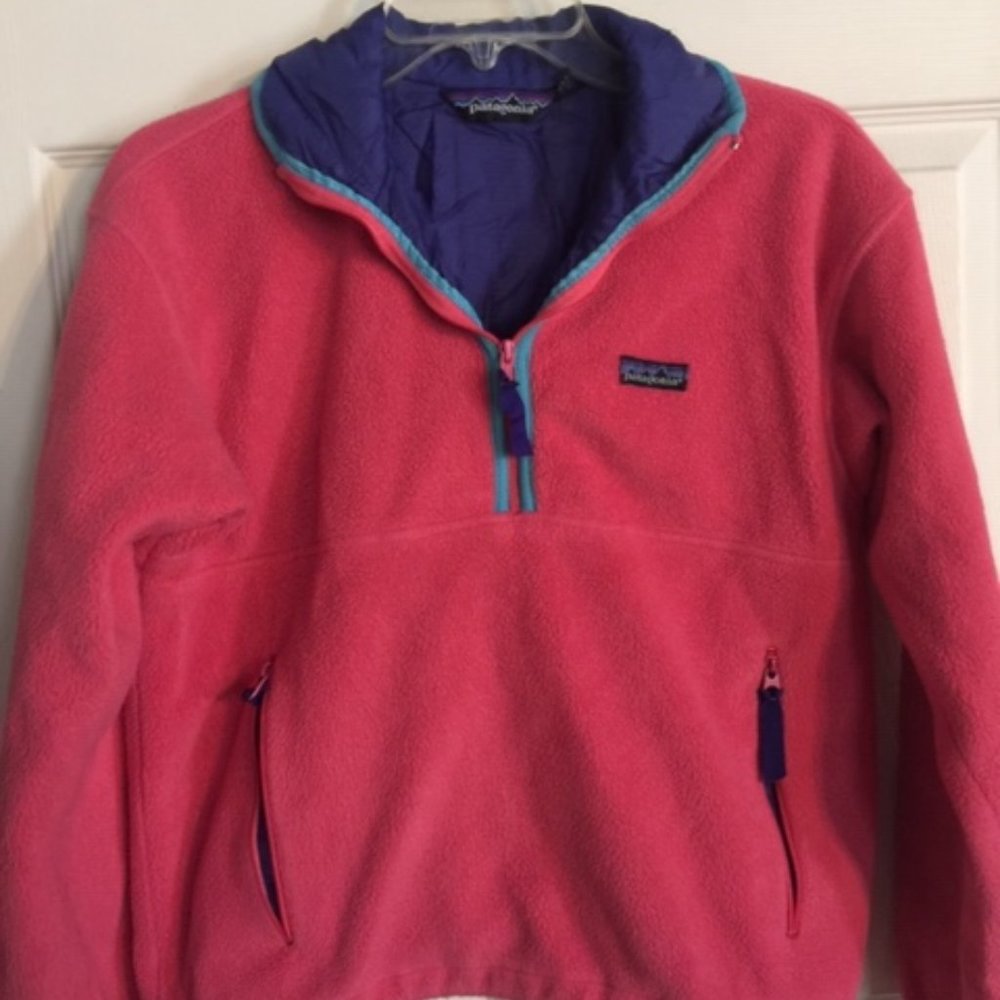 Vtg Patagonia 1992 Reversible Glissade Sherpa Jacket Fleece Retro Pink USA SZ 8
